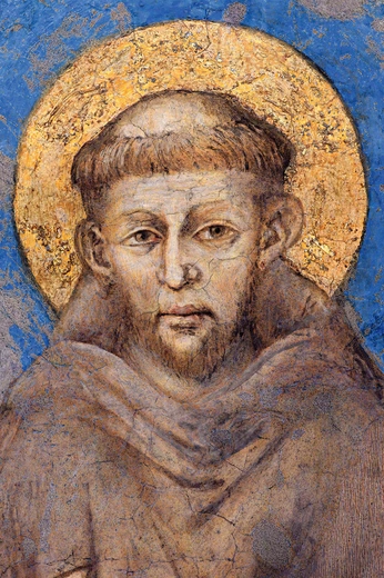 Św. Franciszek na fresku Cimabuego z bazyliki w Asyżu.