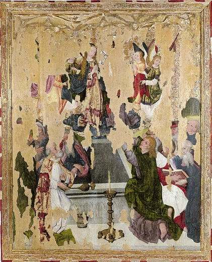 „Wniebowzięcie Matki Boskiej” jest środkową tablicą dawnego tryptyku, znajdującego się kiedyś w kaplicy zamkowej.