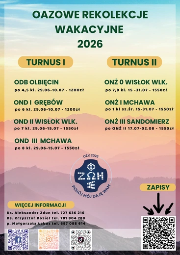 Ruszają zapisy na Oazy 2026