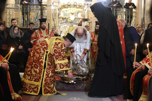 Prawosławna Liturgia Wielkiego Czwartku w Bazylice Grobu Pańskiego