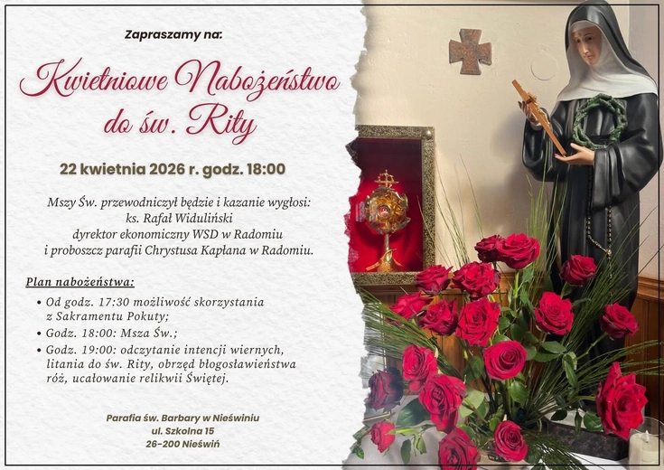 Spotkanie ze św. Ritą w Nieświniu