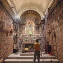 Kaplica w Loreto.  Tu znajdują się Domek Maryi  i rzeźba Matki Bożej  z Dzieciątkiem Jezus 