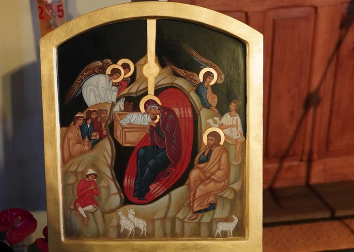 Instalacja ikony Jezusa Chrystusa w oleśnickiej bazylice