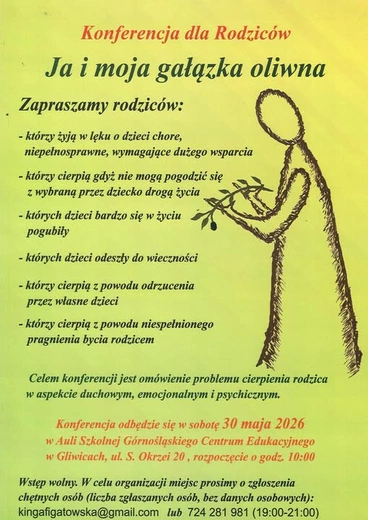 "Ja i moja gałązka oliwna" - konferencja dla małżeństw obciążonych poważnymi problemami rodzicielskimi