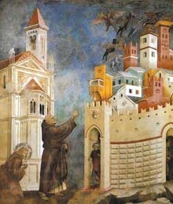 Giotto di Bondone, „Wypędzenie demonów z Arezzo”