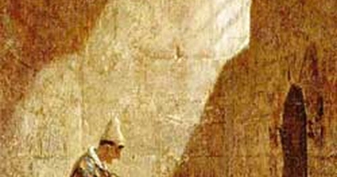 Leon Wyczółkowski, "Królewicz Kazimierz i Długosz", olej na płótnie, 1873, Kolekcja prywatna