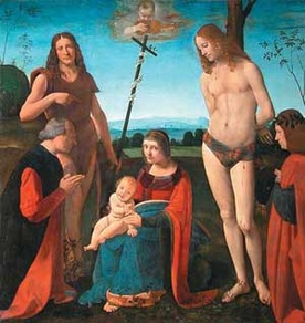 Giovanni Antonio Boltraffio, &#8222;Matka Boża z Dzieciątkiem, św. Janem Chrzcicielem i św. Sebastianem&#8221;